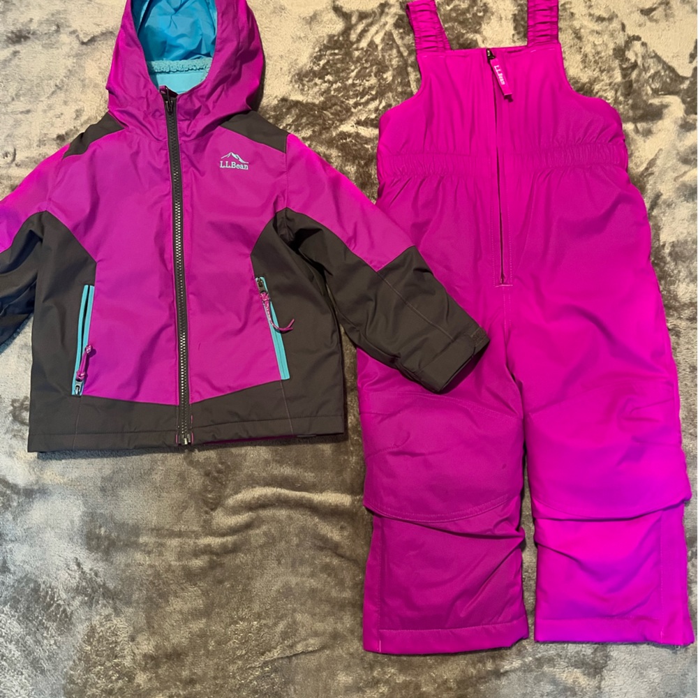 LL Bean Toddler winter jacket 3 in 1 and snow pants/bibs.
